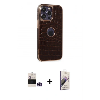 MARSİLYAN™- iPhone 14 Pro Max Kılıf Ufuk Form Prime - Siyah Bilvis 3D Mat Cam Ekran Koruyucu + Bilvis Titan Kamera Lens - DNMR