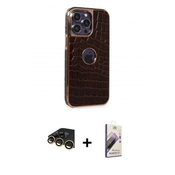 MARSİLYAN™- iPhone 14 Pro Max Kılıf Ufuk Form Prime - Siyah Bilvis 3D Mat Cam Ekran Koruyucu + Raze Metal Kamera Lens - GD