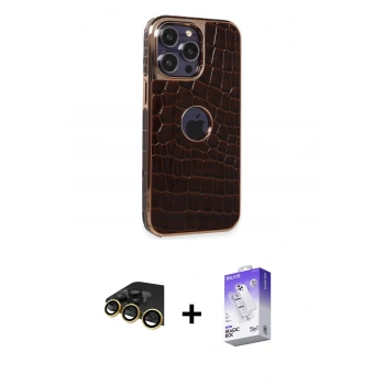MARSİLYAN™- iPhone 14 Pro Max Kılıf Ufuk Form Prime - Siyah Bilvis 5in1 3D Magic Cam Ekran Koruyucu + Raze Metal Kamera Lens - GD
