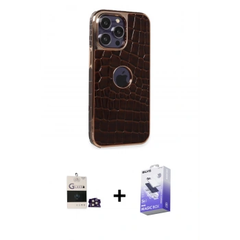 MARSİLYAN™- iPhone 14 Pro Max Kılıf Ufuk Form Prime - Siyah Bilvis 5in1 5D Magic Hayalet Cam Ekran Koruyucu + Bilvis Titan Kamera Lens - GD