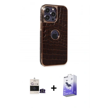 MARSİLYAN™- iPhone 14 Pro Max Kılıf Ufuk Form Prime - Siyah Bilvis 5in1 5D Magic Hayalet Cam Ekran Koruyucu + Bilvis Titan Kamera Lens - SH