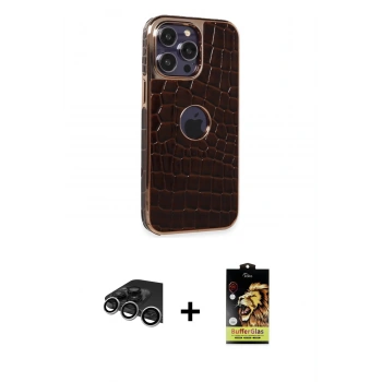 MARSİLYAN™- iPhone 14 Pro Max Kılıf Ufuk Form Prime - Siyah Buffer Cam Ekran Koruyucu + Raze Metal Kamera Lens - GS