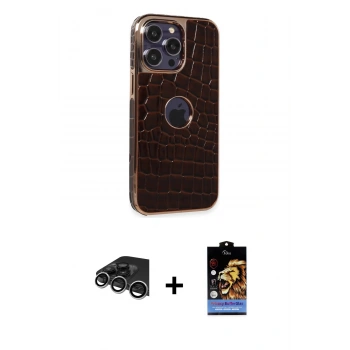 MARSİLYAN™- iPhone 14 Pro Max Kılıf Ufuk Form Prime - Siyah Buffer Hayalet Cam Ekran Koruyucu + Raze Metal Kamera Lens - GS