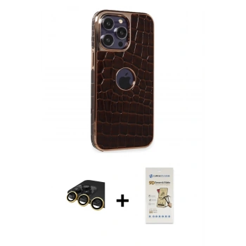 MARSİLYAN™- iPhone 14 Pro Max Kılıf Ufuk Form Prime - Siyah Mat Seramik Nano Ekran Koruyucu + Raze Metal Kamera Lens - GD