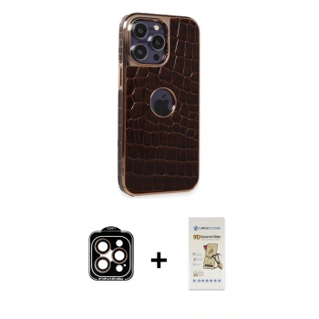 MARSİLYAN™- iPhone 14 Pro Max Kılıf Ufuk Form Prime - Siyah Mat Seramik Nano Ekran Koruyucu + PVD Metal Kamera Lens - TU