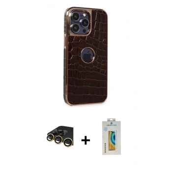 MARSİLYAN™- iPhone 14 Pro Max Kılıf Ufuk Form Prime - Siyah Polymer Nano Ekran Koruyucu + Raze Metal Kamera Lens - GD