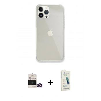 MARSİLYAN™- iPhone 14 Pro Max Kılıf Vadi Asil Prime - Şeffaf Pasifik Cam Ekran Koruyucu + Bilvis Titan Kamera Lens - GD