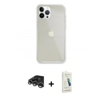 MARSİLYAN™- iPhone 14 Pro Max Kılıf Vadi Asil Prime - Şeffaf Pasifik Cam Ekran Koruyucu + Raze Metal Kamera Lens - GS