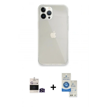 MARSİLYAN™- iPhone 14 Pro Max Kılıf Vadi Asil Prime - Şeffaf Royal Nano Ekran Koruyucu + Bilvis Titan Kamera Lens - DNMR
