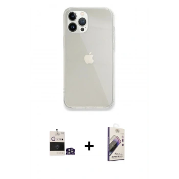 MARSİLYAN™- iPhone 14 Pro Max Kılıf Vadi Asil Prime - Siyah Bilvis 3D Mat Cam Ekran Koruyucu + Bilvis Titan Kamera Lens - GS