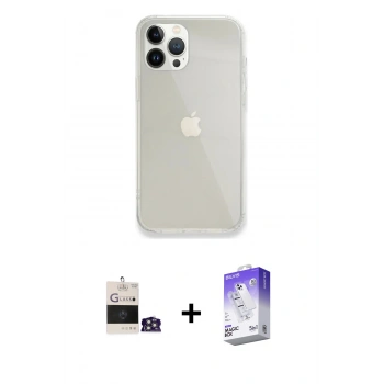 MARSİLYAN™- iPhone 14 Pro Max Kılıf Vadi Asil Prime - Siyah Bilvis 5in1 3D Magic Cam Ekran Koruyucu + Bilvis Titan Kamera Lens - GS