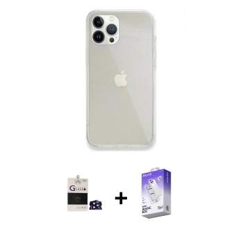MARSİLYAN™- iPhone 14 Pro Max Kılıf Vadi Asil Prime - Siyah Bilvis 5in1 3D Magic Cam Ekran Koruyucu + Bilvis Titan Kamera Lens - DNMR