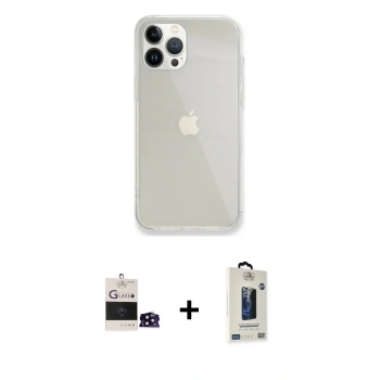 MARSİLYAN™- iPhone 14 Pro Max Kılıf Vadi Asil Prime - Siyah Bilvis Hayalet Cam Ekran Koruyucu + Bilvis Titan Kamera Lens - SH