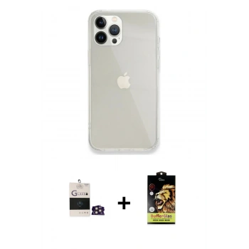 MARSİLYAN™- iPhone 14 Pro Max Kılıf Vadi Asil Prime - Siyah Buffer Cam Ekran Koruyucu + Bilvis Titan Kamera Lens - GD