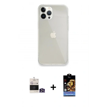 MARSİLYAN™- iPhone 14 Pro Max Kılıf Vadi Asil Prime - Siyah Buffer Hayalet Cam Ekran Koruyucu + Bilvis Titan Kamera Lens - GS