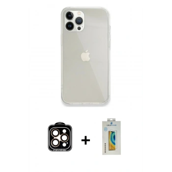 MARSİLYAN™- iPhone 14 Pro Max Kılıf Vadi Asil Prime - Siyah Polymer Nano Ekran Koruyucu + PVD Metal Kamera Lens - TU