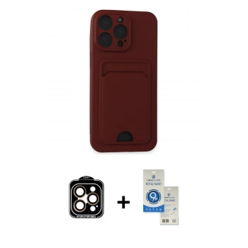 MARSİLYAN™- iPhone 14 Pro Max Kılıf Vadi Çizgi Prime - Şeffaf Royal Nano Ekran Koruyucu + PVD Metal Kamera Lens - TU