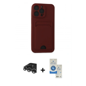 MARSİLYAN™- iPhone 14 Pro Max Kılıf Vadi Çizgi Prime - Şeffaf Royal Nano Ekran Koruyucu + Raze Metal Kamera Lens - GS