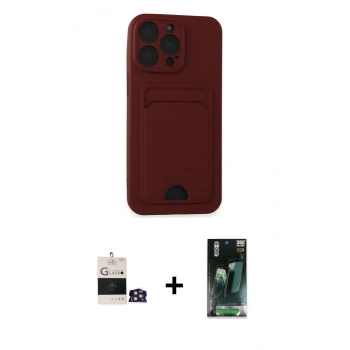 MARSİLYAN™- iPhone 14 Pro Max Kılıf Vadi Çizgi Prime - Siyah 360 Mat Full Body Arka Koruyucu + Bilvis Titan Kamera Lens - GD