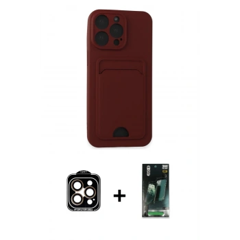 MARSİLYAN™- iPhone 14 Pro Max Kılıf Vadi Çizgi Prime - Siyah 360 Mat Full Body Arka Koruyucu + PVD Metal Kamera Lens - TU