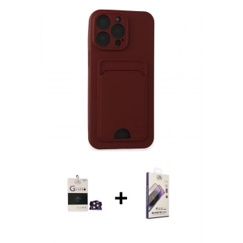 MARSİLYAN™- iPhone 14 Pro Max Kılıf Vadi Çizgi Prime - Siyah Bilvis 3D Mat Cam Ekran Koruyucu + Bilvis Titan Kamera Lens - GD