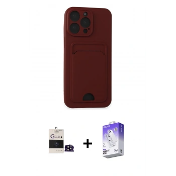 MARSİLYAN™- iPhone 14 Pro Max Kılıf Vadi Çizgi Prime - Siyah Bilvis 5in1 3D Magic Cam Ekran Koruyucu + Bilvis Titan Kamera Lens - SH