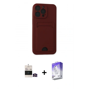 MARSİLYAN™- iPhone 14 Pro Max Kılıf Vadi Çizgi Prime - Siyah Bilvis 5in1 3D Magic Cam Ekran Koruyucu + Bilvis Titan Kamera Lens - GD