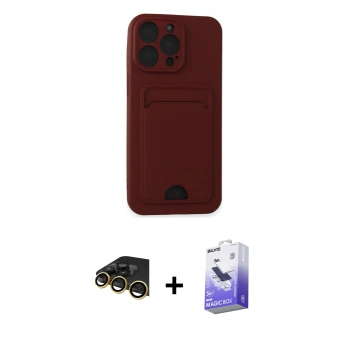 MARSİLYAN™- iPhone 14 Pro Max Kılıf Vadi Çizgi Prime - Siyah Bilvis 5in1 5D Magic Hayalet Cam Ekran Koruyucu + Raze Metal Kamera Lens - GD