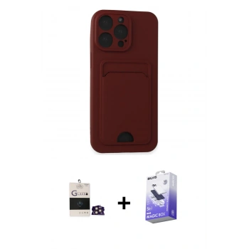 MARSİLYAN™- iPhone 14 Pro Max Kılıf Vadi Çizgi Prime - Siyah Bilvis 5in1 5D Magic Hayalet Cam Ekran Koruyucu + Bilvis Titan Kamera Lens - GD