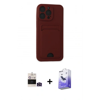 MARSİLYAN™- iPhone 14 Pro Max Kılıf Vadi Çizgi Prime - Siyah Bilvis 5in1 5D Magic Hayalet Cam Ekran Koruyucu + Bilvis Titan Kamera Lens - DNMR