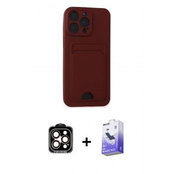 MARSİLYAN™- iPhone 14 Pro Max Kılıf Vadi Çizgi Prime - Siyah Bilvis 5in1 5D Magic Hayalet Cam Ekran Koruyucu + PVD Metal Kamera Lens - TU