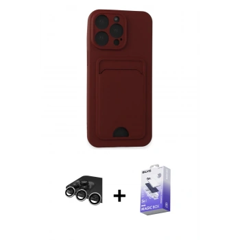 MARSİLYAN™- iPhone 14 Pro Max Kılıf Vadi Çizgi Prime - Siyah Bilvis 5in1 5D Magic Hayalet Cam Ekran Koruyucu + Raze Metal Kamera Lens - GS