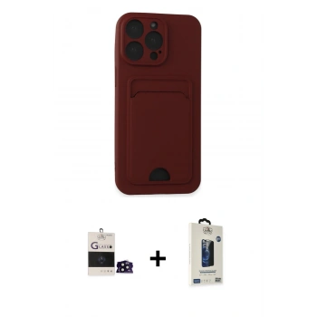 MARSİLYAN™- iPhone 14 Pro Max Kılıf Vadi Çizgi Prime - Siyah Bilvis Hayalet Cam Ekran Koruyucu + Bilvis Titan Kamera Lens - SH