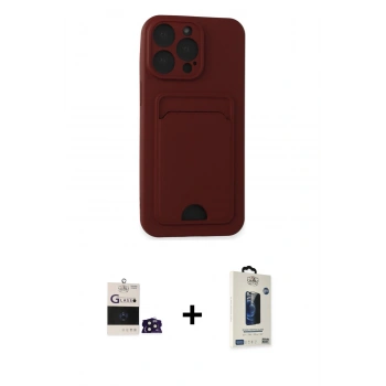 MARSİLYAN™- iPhone 14 Pro Max Kılıf Vadi Çizgi Prime - Siyah Bilvis Hayalet Cam Ekran Koruyucu + Bilvis Titan Kamera Lens - DNMR