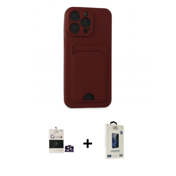 MARSİLYAN™- iPhone 14 Pro Max Kılıf Vadi Çizgi Prime - Siyah Bilvis Hayalet Cam Ekran Koruyucu + Bilvis Titan Kamera Lens - GD