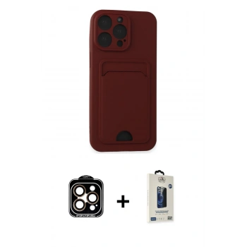 MARSİLYAN™- iPhone 14 Pro Max Kılıf Vadi Çizgi Prime - Siyah Bilvis Hayalet Cam Ekran Koruyucu + PVD Metal Kamera Lens - TU