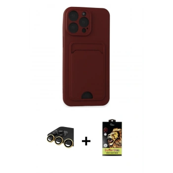 MARSİLYAN™- iPhone 14 Pro Max Kılıf Vadi Çizgi Prime - Siyah Buffer Cam Ekran Koruyucu + Raze Metal Kamera Lens - GD