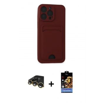 MARSİLYAN™- iPhone 14 Pro Max Kılıf Vadi Çizgi Prime - Siyah Buffer Hayalet Cam Ekran Koruyucu + Raze Metal Kamera Lens - GD