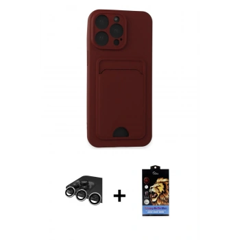 MARSİLYAN™- iPhone 14 Pro Max Kılıf Vadi Çizgi Prime - Siyah Buffer Hayalet Cam Ekran Koruyucu + Raze Metal Kamera Lens - GS