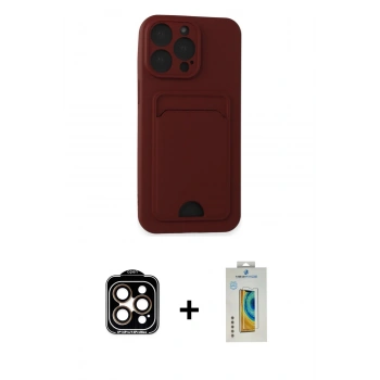 MARSİLYAN™- iPhone 14 Pro Max Kılıf Vadi Çizgi Prime - Siyah Polymer Nano Ekran Koruyucu + PVD Metal Kamera Lens - TU