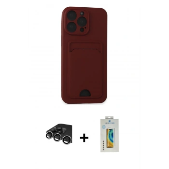 MARSİLYAN™- iPhone 14 Pro Max Kılıf Vadi Çizgi Prime - Siyah Polymer Nano Ekran Koruyucu + Raze Metal Kamera Lens - GS