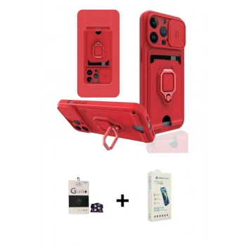 MARSİLYAN™- iPhone 14 Pro Max Kılıf Vadi Form Prime - Şeffaf Pasifik Cam Ekran Koruyucu + Bilvis Titan Kamera Lens - GD