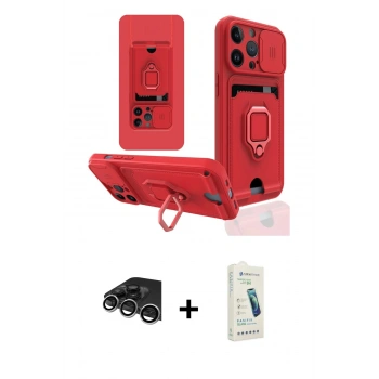MARSİLYAN™- iPhone 14 Pro Max Kılıf Vadi Form Prime - Şeffaf Pasifik Cam Ekran Koruyucu + Raze Metal Kamera Lens - GS