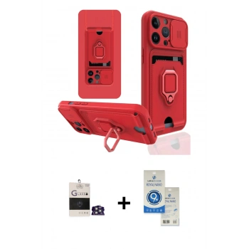 MARSİLYAN™- iPhone 14 Pro Max Kılıf Vadi Form Prime - Şeffaf Royal Nano Ekran Koruyucu + Bilvis Titan Kamera Lens - GS