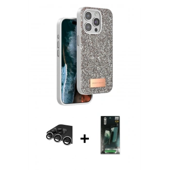 MARSİLYAN™- iPhone 14 Pro Max Kılıf Vadi Klasik Serisi - Şeffaf 360 Full Body Arka Koruyucu + Raze Metal Kamera Lens - GS