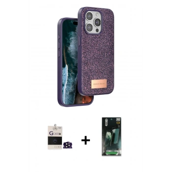 MARSİLYAN™- iPhone 14 Pro Max Kılıf Vadi Klasik Serisi - Siyah 360 Mat Full Body Arka Koruyucu + Bilvis Titan Kamera Lens - DNMR