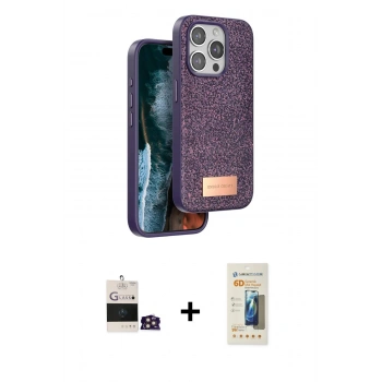 MARSİLYAN™- iPhone 14 Pro Max Kılıf Vadi Klasik Serisi - Siyah 6D Mat Seramik Hayalet Nano Ekran Koruyucu + Bilvis Titan Kamera Lens - GD