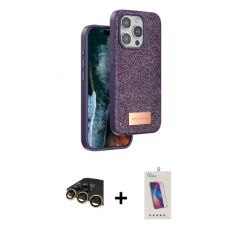 MARSİLYAN™- iPhone 14 Pro Max Kılıf Vadi Klasik Serisi - Siyah Joko 5D Cam + Raze Metal Kamera Lens - GD