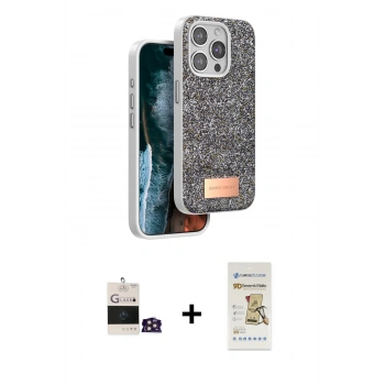 MARSİLYAN™- iPhone 14 Pro Max Kılıf Vadi Klasik Serisi - Siyah Mat Seramik Nano Ekran Koruyucu + Bilvis Titan Kamera Lens - GD