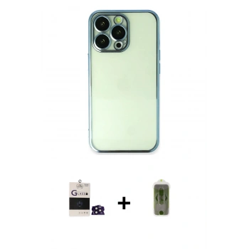 MARSİLYAN™- iPhone 14 Pro Max Kılıf Vadi Minimal - Siyah Joko Magic 5D Hayalet Cam + Bilvis Titan Kamera Lens - DNMR